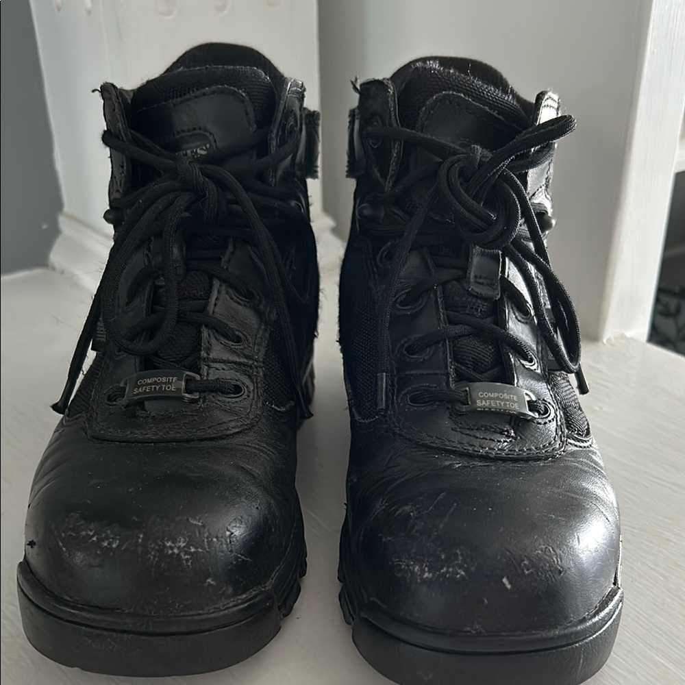 Bates Black Tactical composite toe Boots with Ankle Support and Lace-Up Design